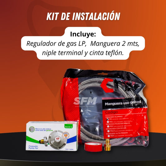 Tanque para gas LP 10 KG Roalflux + Kit de instalación